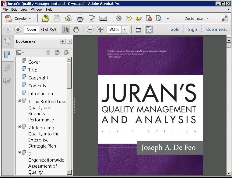 Juran's Quality Management and Analysis System 6th Edition