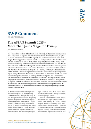 SWP Comment No. 48/2025 The ASEAN Summit 2025 – More Than Just a Stage for Trump - pdf