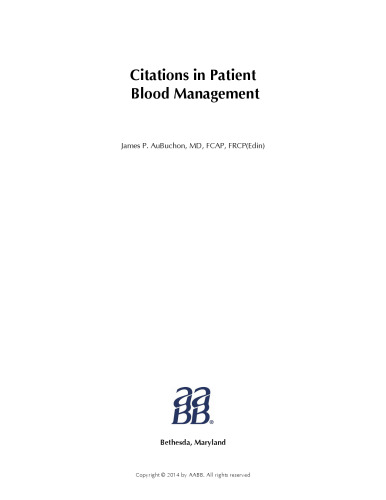 Citations in Patient Blood Management - pdf