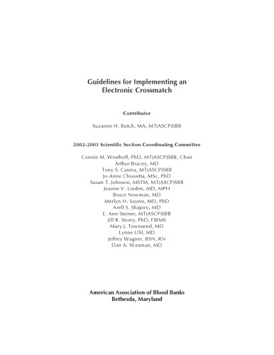 Guidelines for Implementing an Electronic Crossmatch - pdf