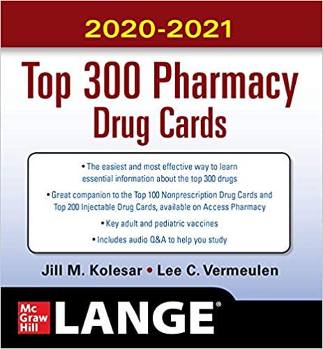 McGraw-Hill's 2020/2021 Top 300 Pharmacy Drug Cards (5th Edition) - Epub + Converted pdf