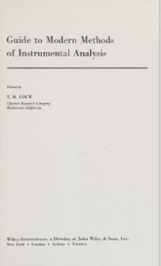 Guide to modern methods of instrumental analysis - Scanned Pdf with Ocr