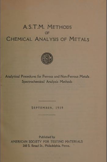 a.s.t.m. methods of chemical analysis of metals - Scanned Pdf with Ocr