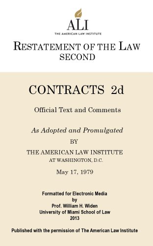Restatement (Second) of Contracts BY American Law Institute - Epub + Converted pdf