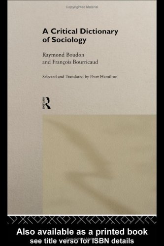A Critical Dictionary of Sociology - Original PDF