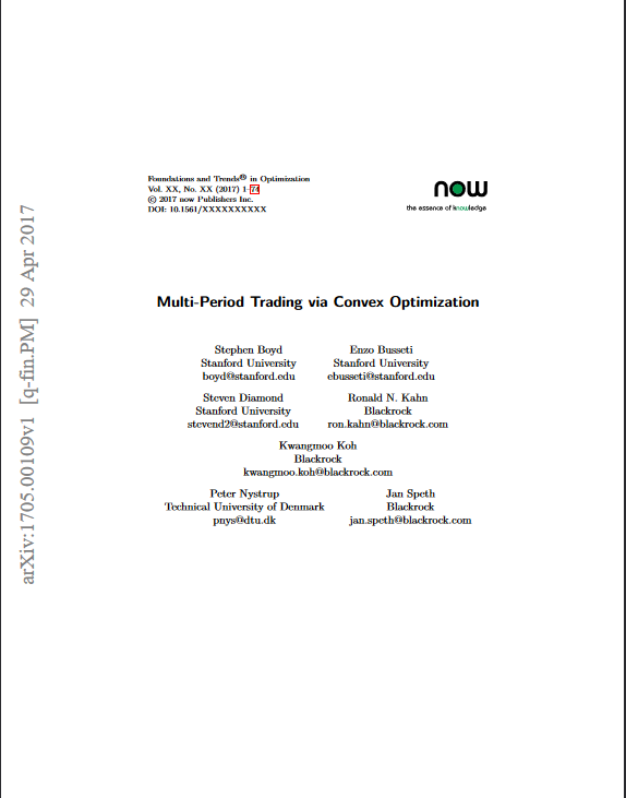 Multi-Period Trading via Convex Optimization - Original PDF