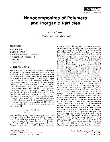 Nanocomposites of Polymers and Inorganic Particles - Original PDF