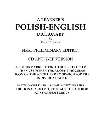Learner's Polish-English dictionary - Original PDF