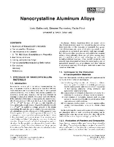 Nanocrystalline Aluminum Alloys - Original PDF