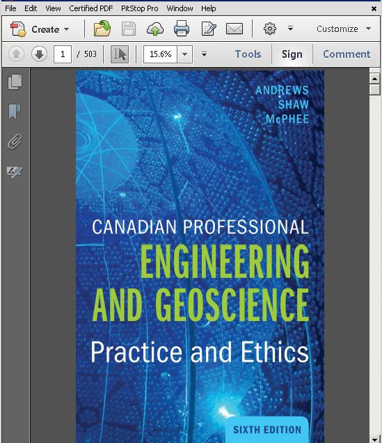 Canadian Professional Engineering and Geoscience Edition: 6th