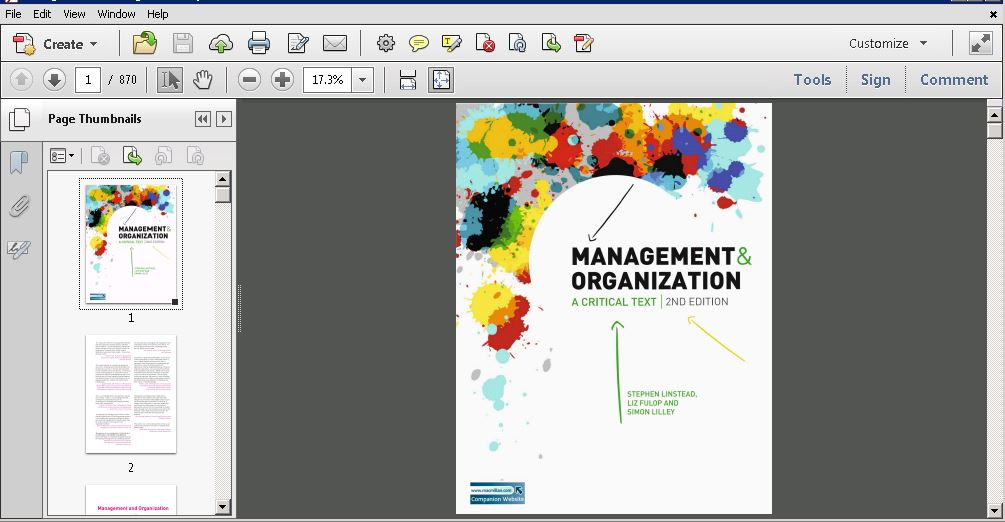 Management and Organization: A Critical Text